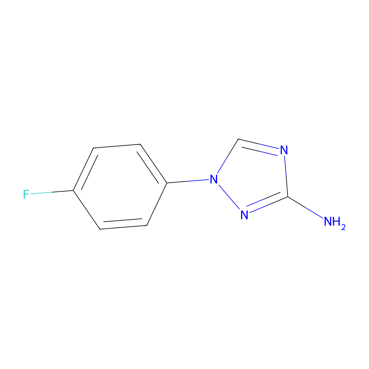 1-(4-fluorophenyl)-1H-1,2,4-triazol-3-amine molecular structure, CAS 1858445-20-1