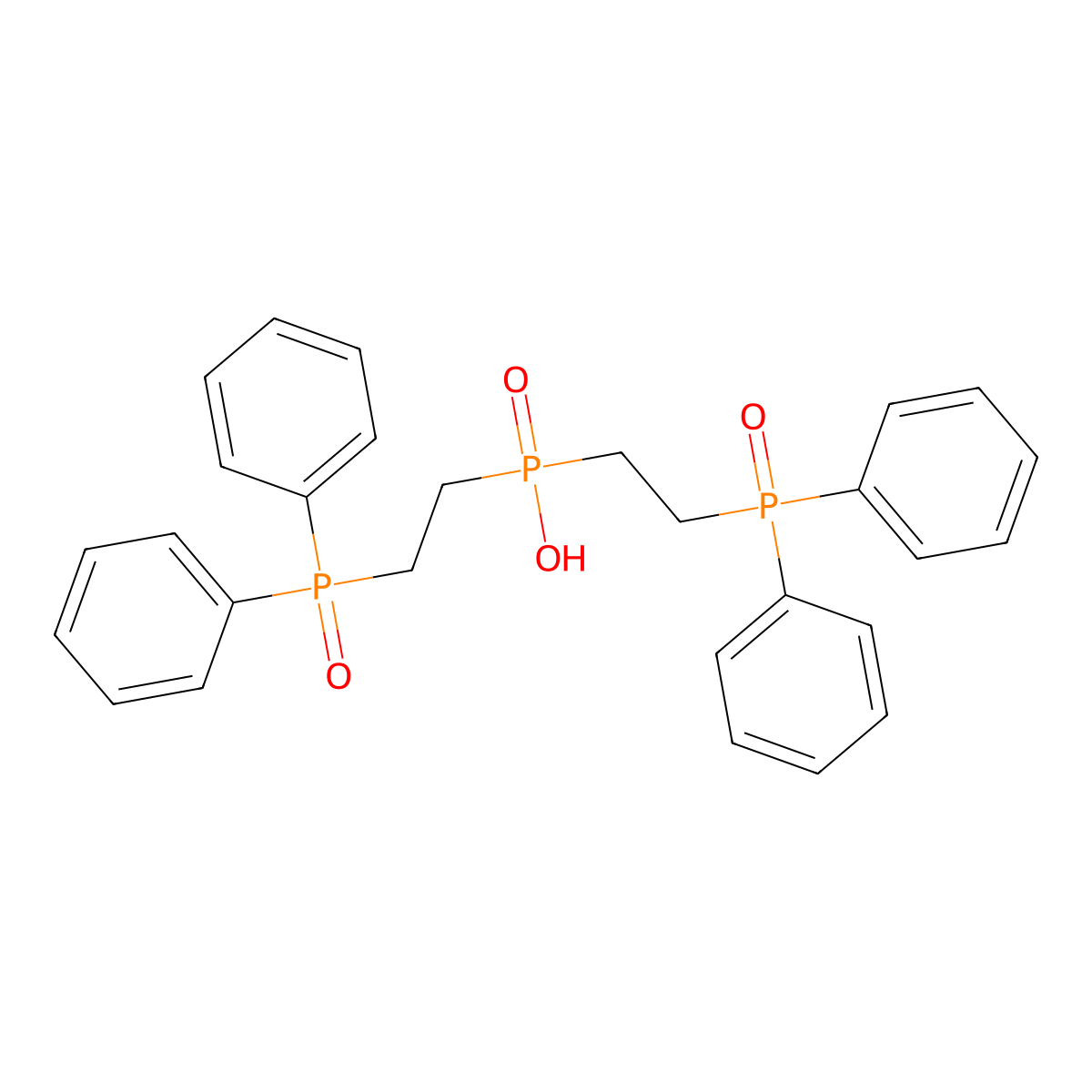 P,P-Bis(2-(diphenylphosphinyl)ethyl)phosphinic acid molecular structure, CAS 185854-70-0
