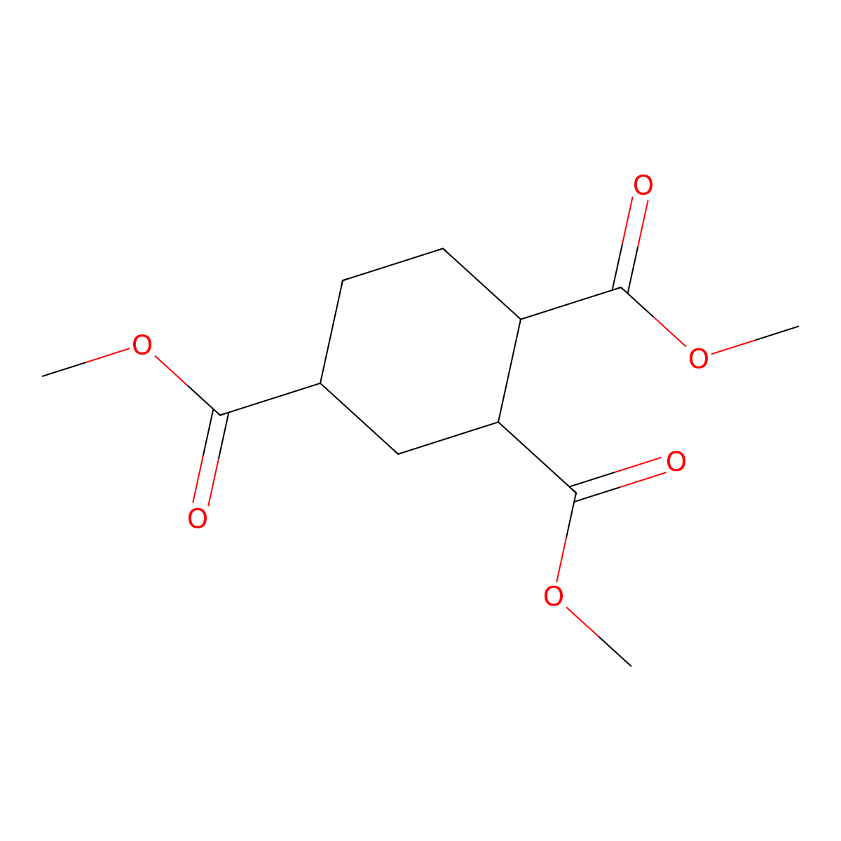 Trimethyl cyclohexane-1,2,4-tricarboxylate molecular structure, CAS 185855-30-5