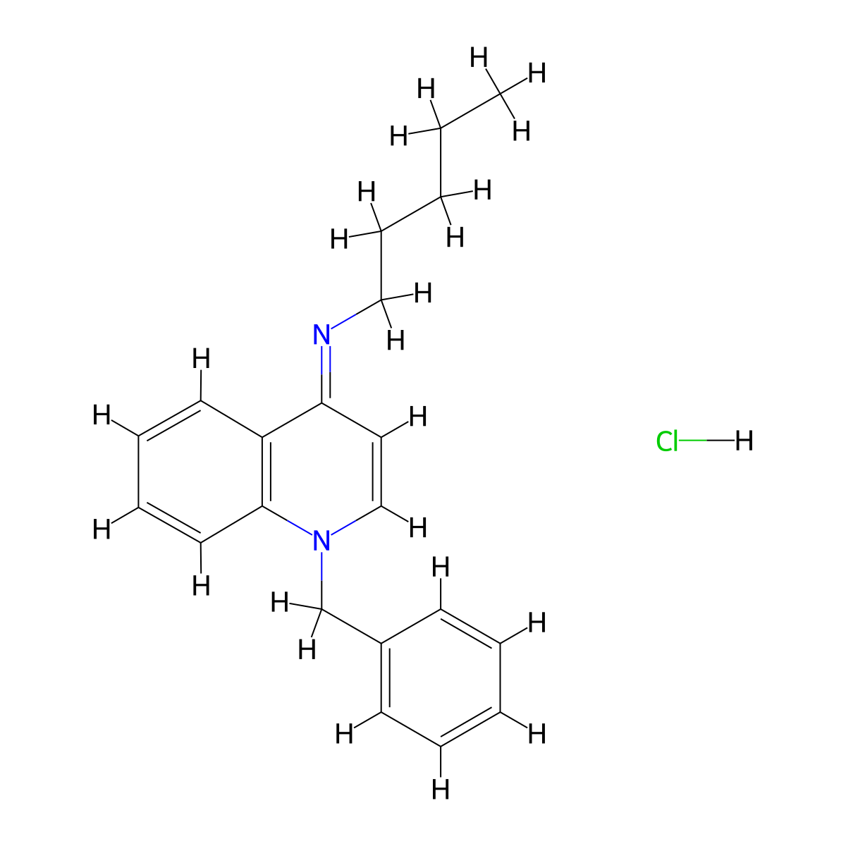 N-(1-Benzylquinolin-4(1H)-ylidene)pentan-1-amine hydrochloride molecular structure, CAS 185855-91-8