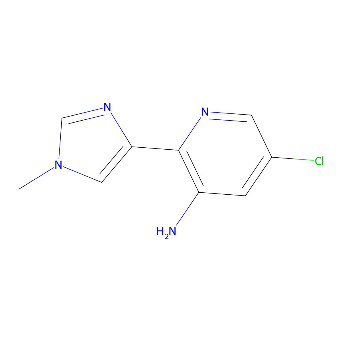 5-Chloro-2-(1-methyl-1h-imidazol-4-yl)pyridin-3-amine molecular structure, CAS 1858568-00-9