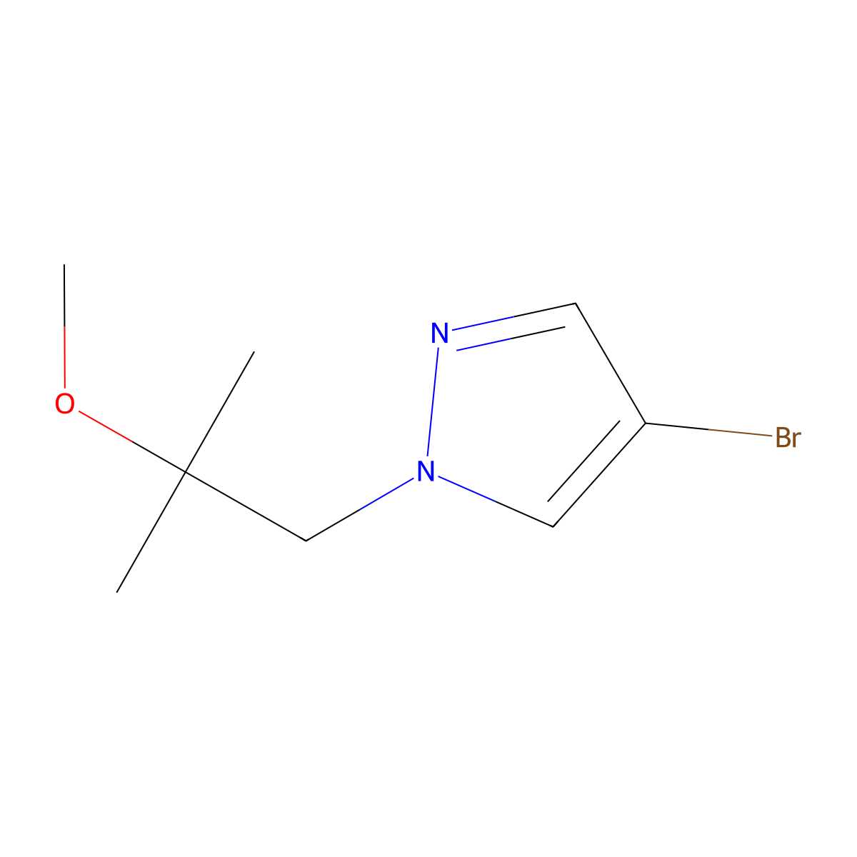 4-Bromo-1-(2-methoxy-2-methyl-propyl)pyrazole molecular structure, CAS 1858589-25-9