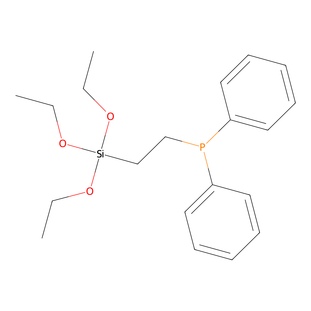 Diphenyl(2-(triethoxysilyl)ethyl)phosphine molecular structure, CAS 18586-39-5