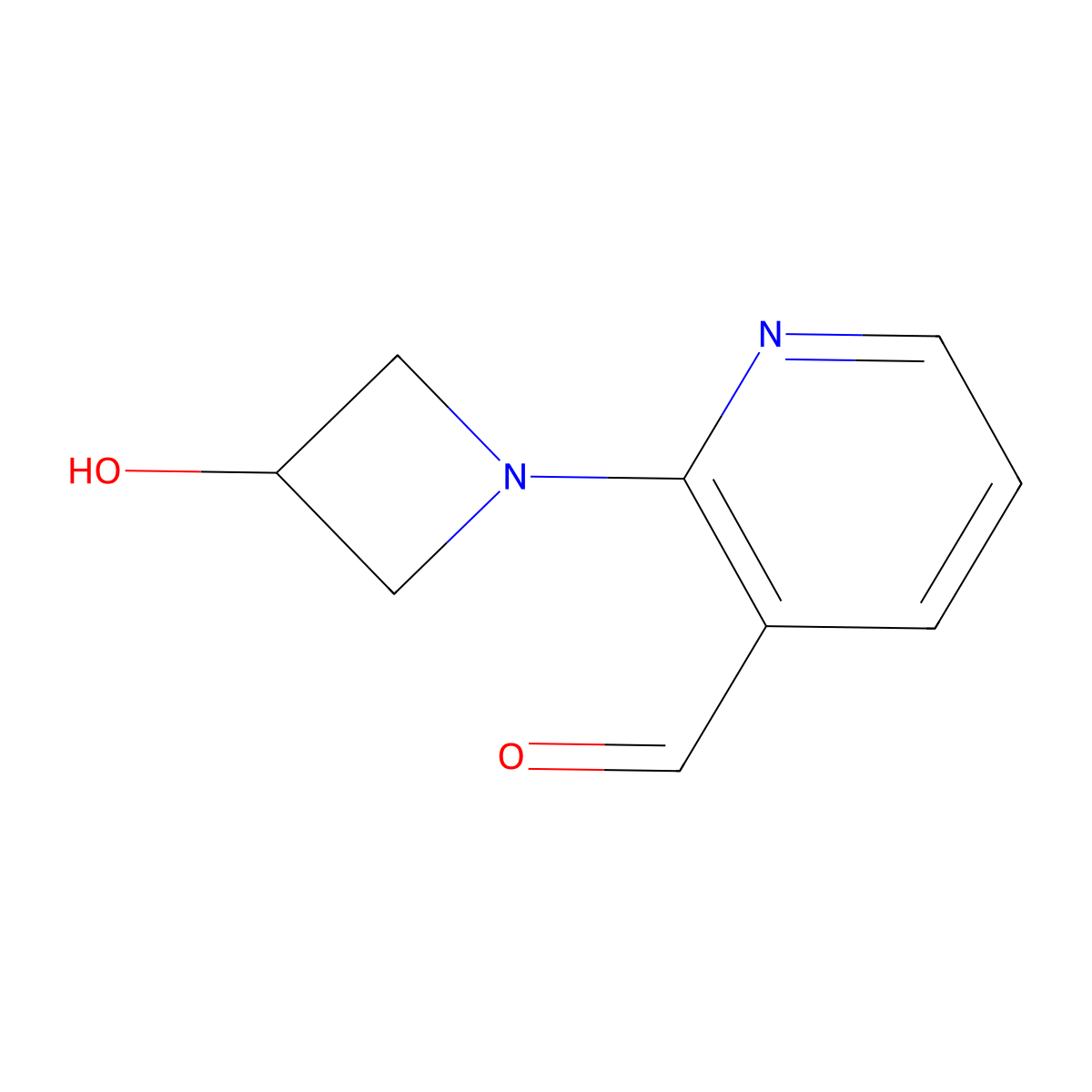2-(3-Hydroxyazetidin-1-yl)pyridine-3-carbaldehyde molecular structure, CAS 1858635-44-5