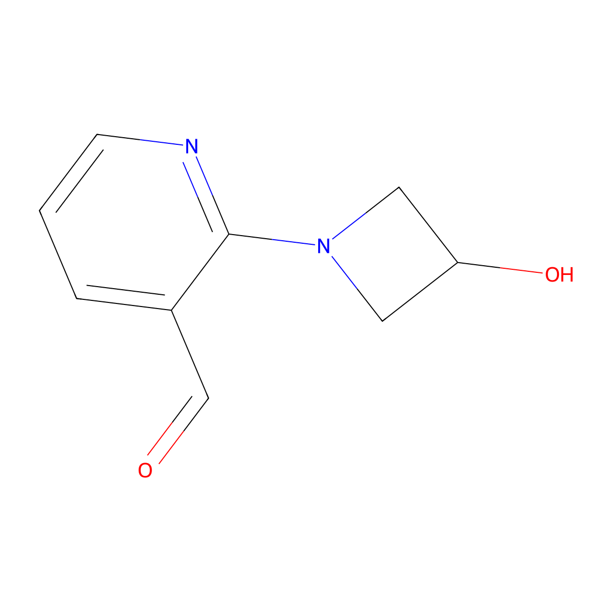2-(3-Hydroxyazetidin-1-yl)pyridine-3-carbaldehyde molecular structure, CAS 1858635-44-5
