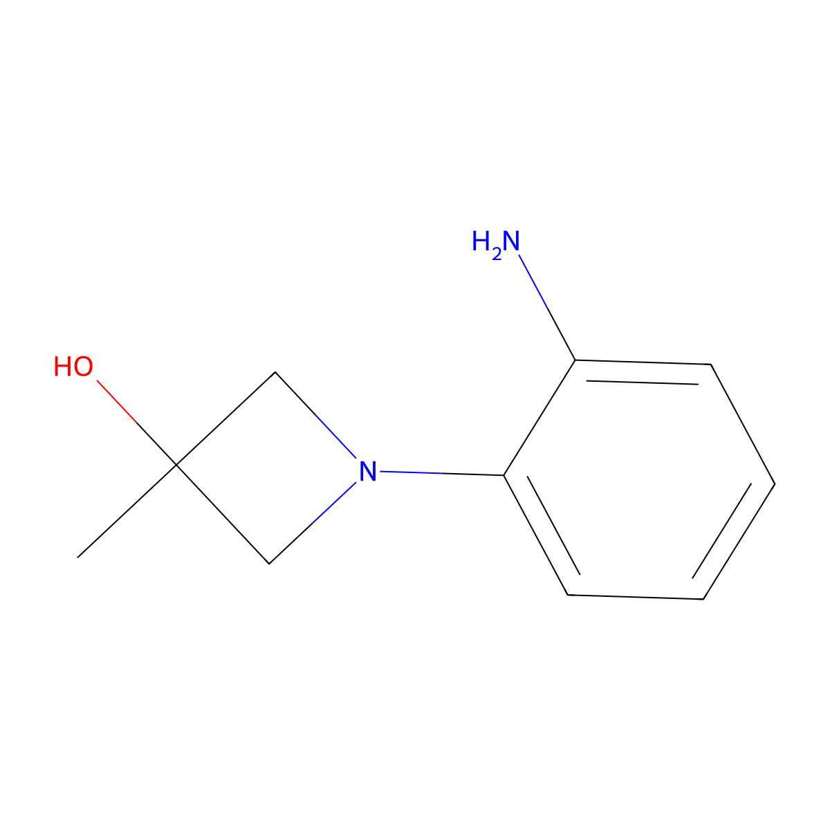 1-(2-Aminophenyl)-3-methylazetidin-3-ol molecular structure, CAS 1858644-43-5