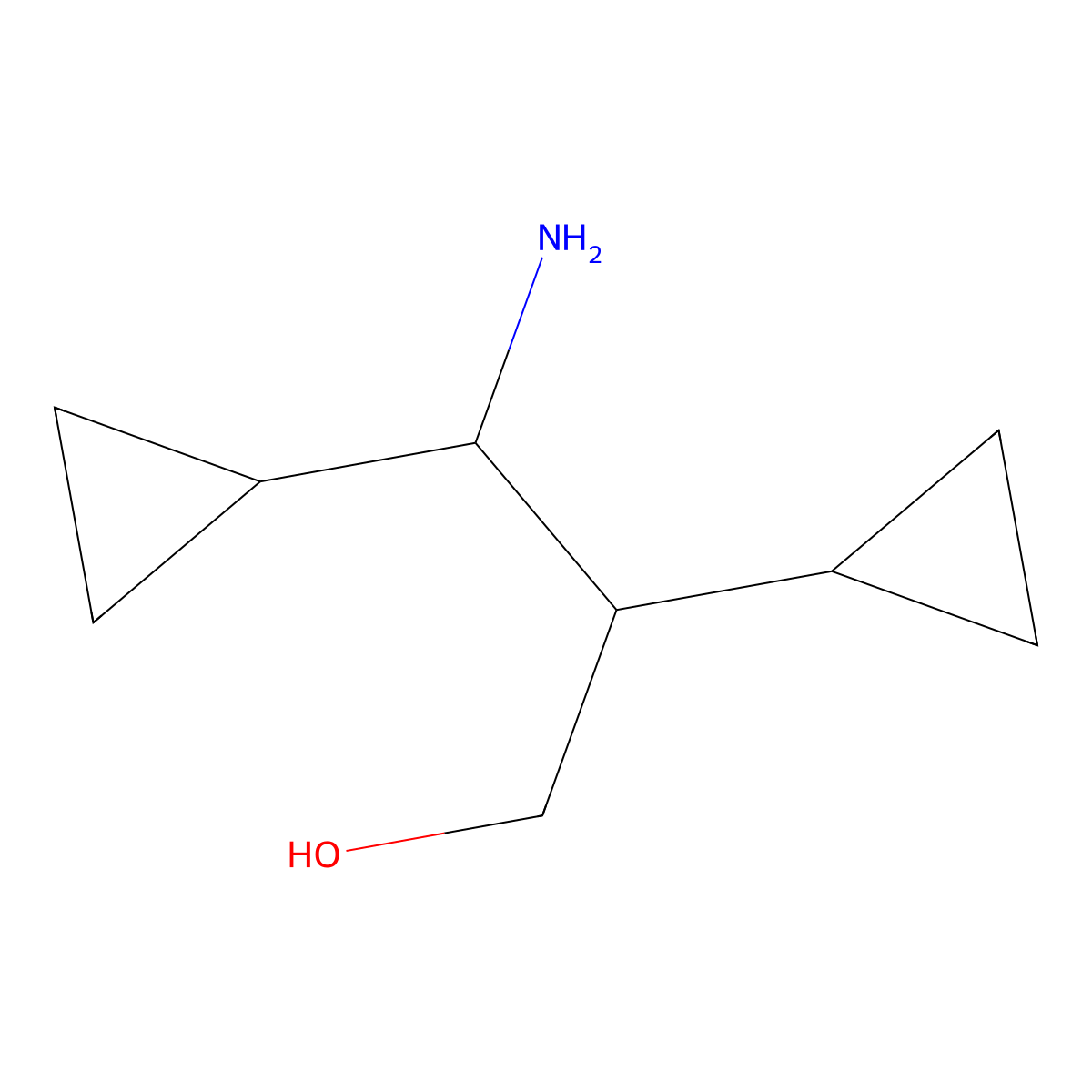 3-Amino-2,3-dicyclopropylpropan-1-ol molecular structure, CAS 1858680-08-6