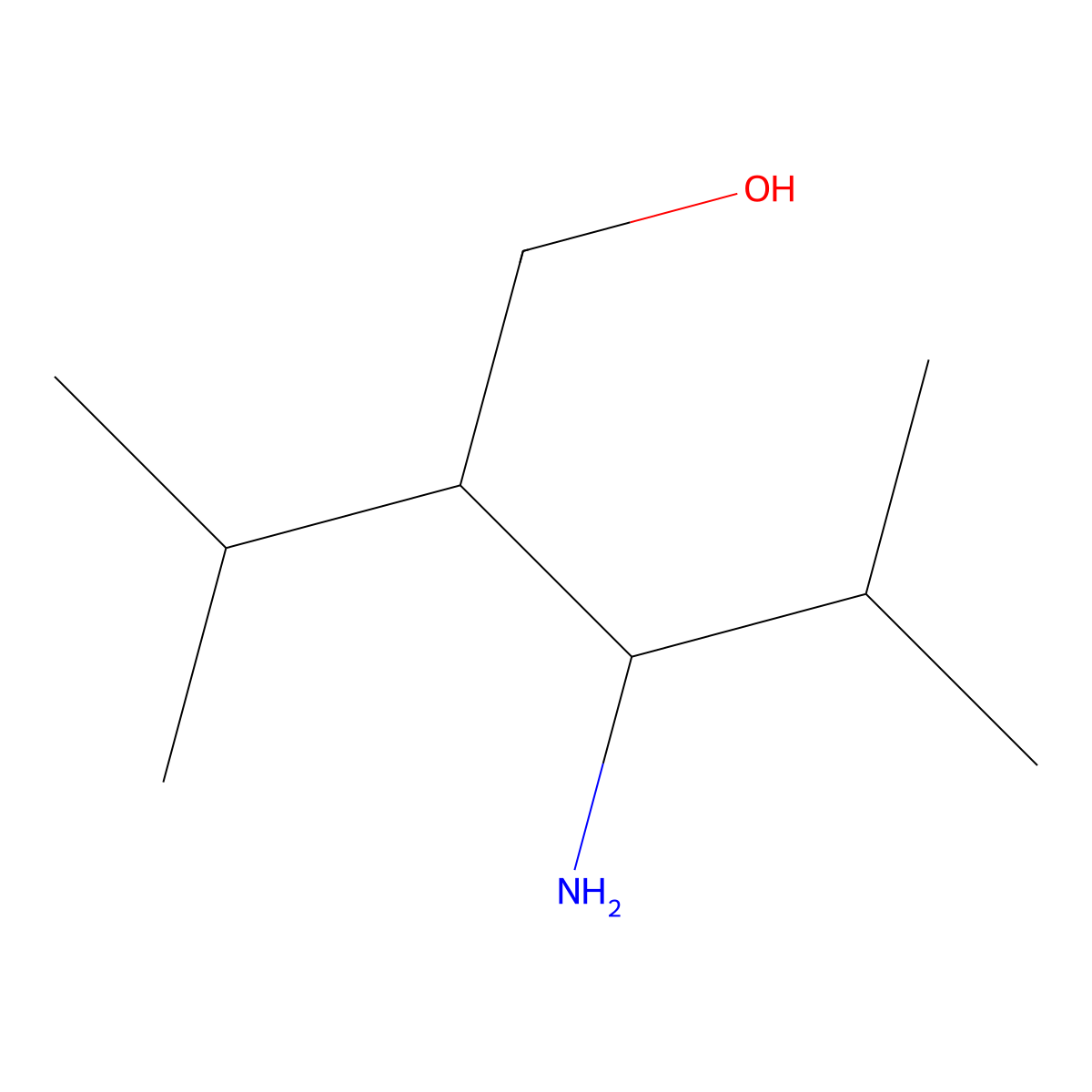3-Amino-4-methyl-2-(propan-2-yl)pentan-1-ol molecular structure, CAS 1858680-16-6