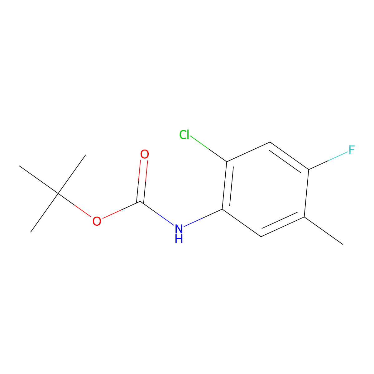 tert-Butyl (2-chloro-4-fluoro-5-methylphenyl)carbamate molecular structure, CAS 1858757-32-0