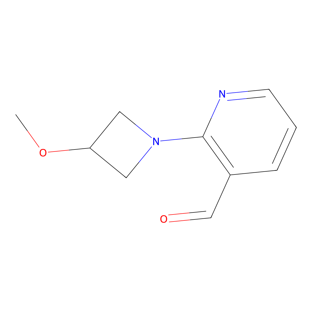2-(3-Methoxyazetidin-1-yl)pyridine-3-carbaldehyde molecular structure, CAS 1858820-48-0