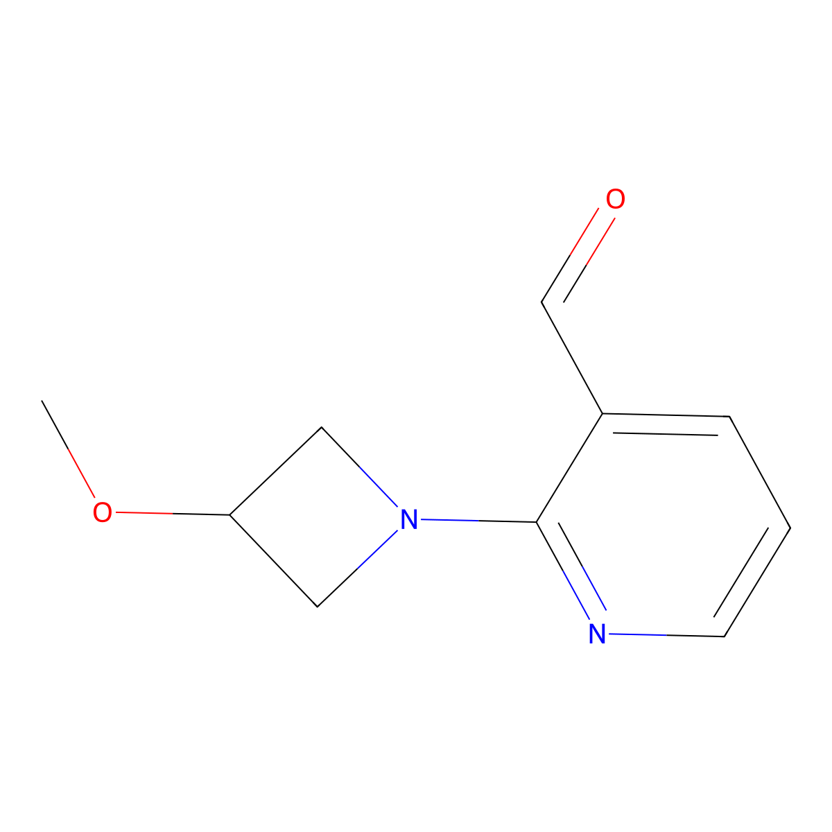 2-(3-Methoxyazetidin-1-yl)pyridine-3-carbaldehyde molecular structure, CAS 1858820-48-0