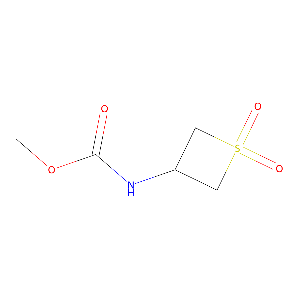 Methyl (1,1-dioxidothietan-3-yl)carbamate molecular structure, CAS 1858860-62-4