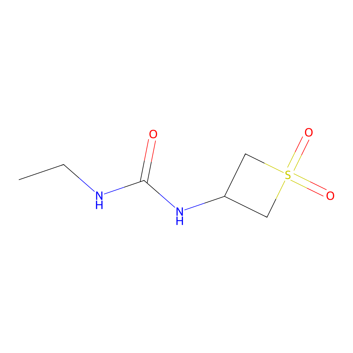 1-(1,1-Dioxidothietan-3-yl)-3-ethylurea molecular structure, CAS 1858860-67-9