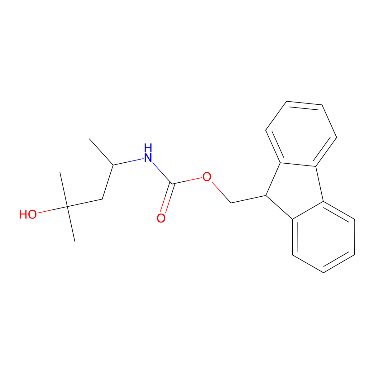 (9H-fluoren-9-yl)methyl N-(4-hydroxy-4-methylpentan-2-yl)carbamate molecular structure, CAS 1858888-77-3