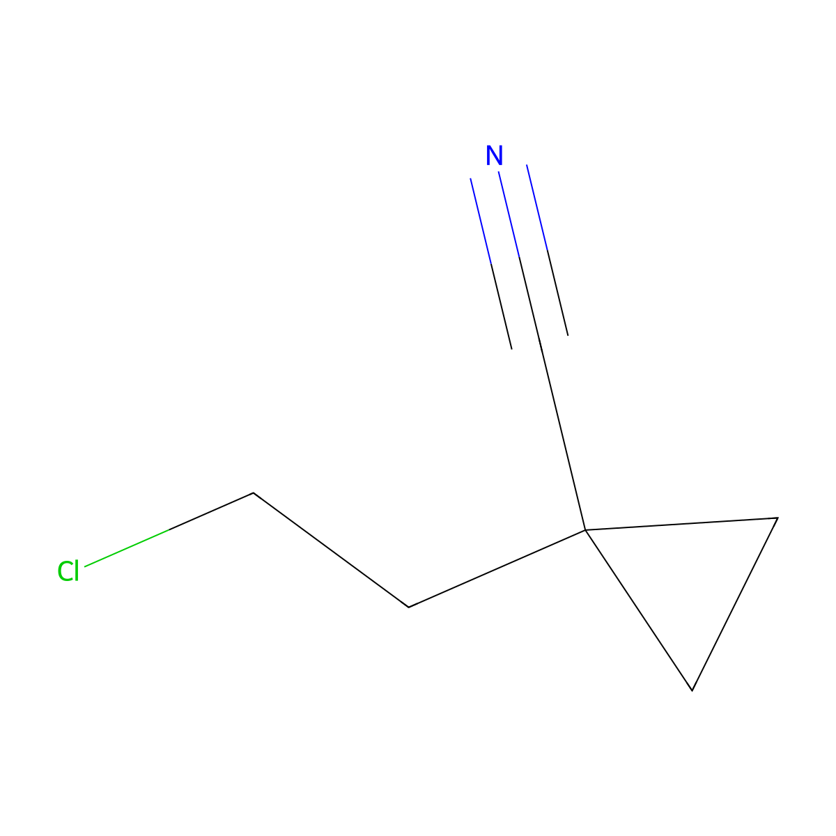 1-(2-Chloroethyl)cyclopropane-1-carbonitrile molecular structure, CAS 1858896-76-0