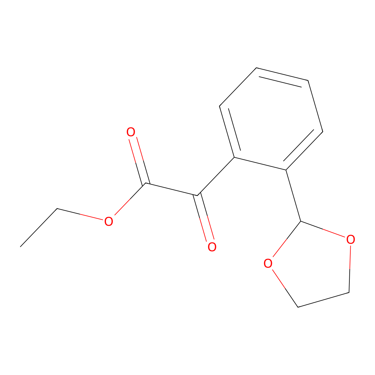 Ethyl 2-(2-(1,3-dioxolan-2-yl)phenyl)-2-oxoacetate molecular structure, CAS 185896-84-8