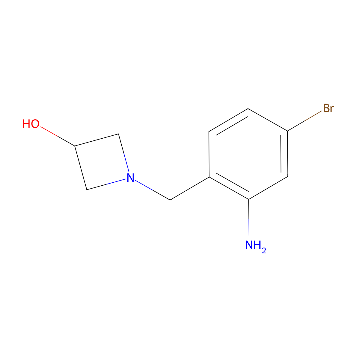 1-[(2-Amino-4-bromophenyl)methyl]-3-azetidinol molecular structure, CAS 1858981-09-5