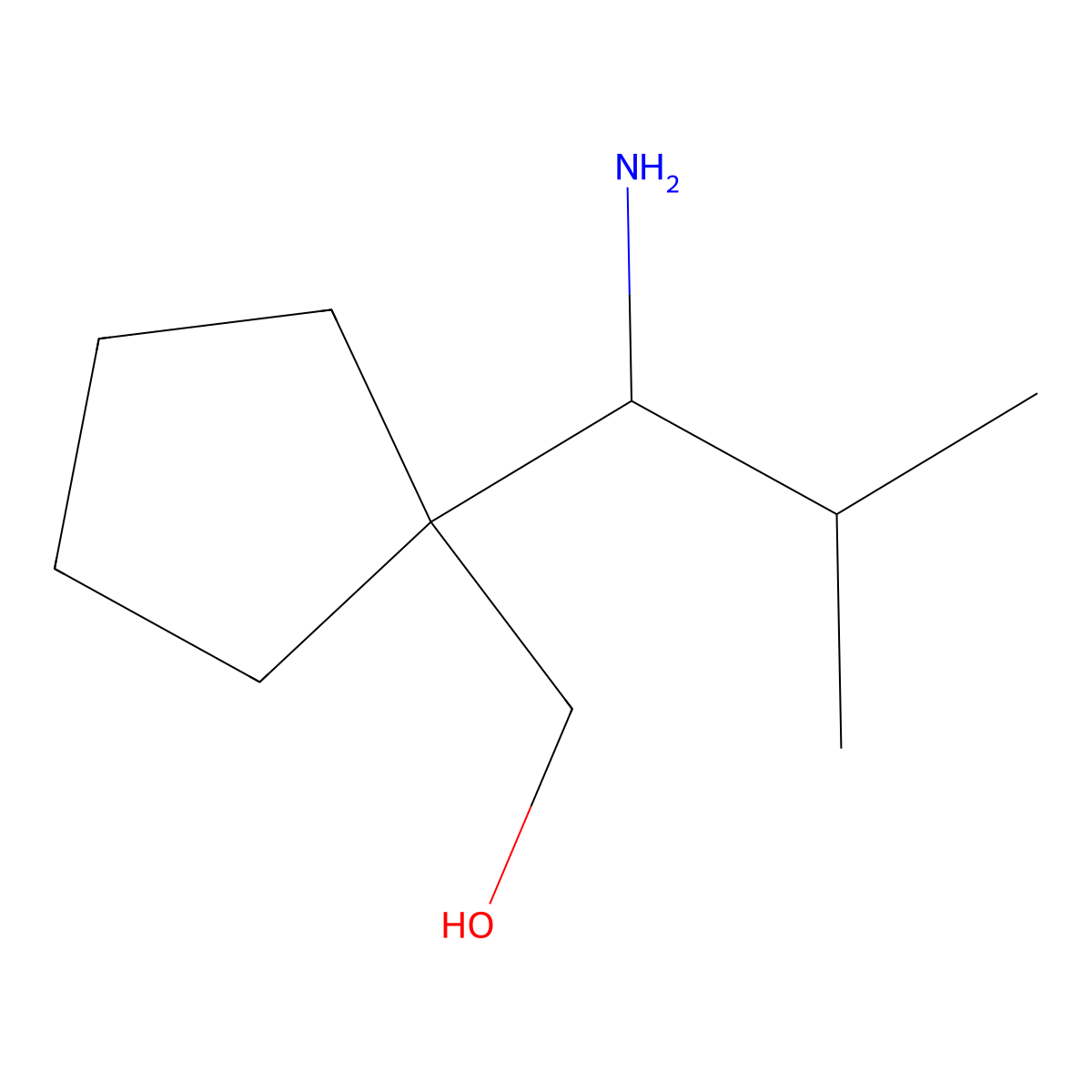 [1-(1-Amino-2-methylpropyl)cyclopentyl]methanol molecular structure, CAS 1858992-65-0