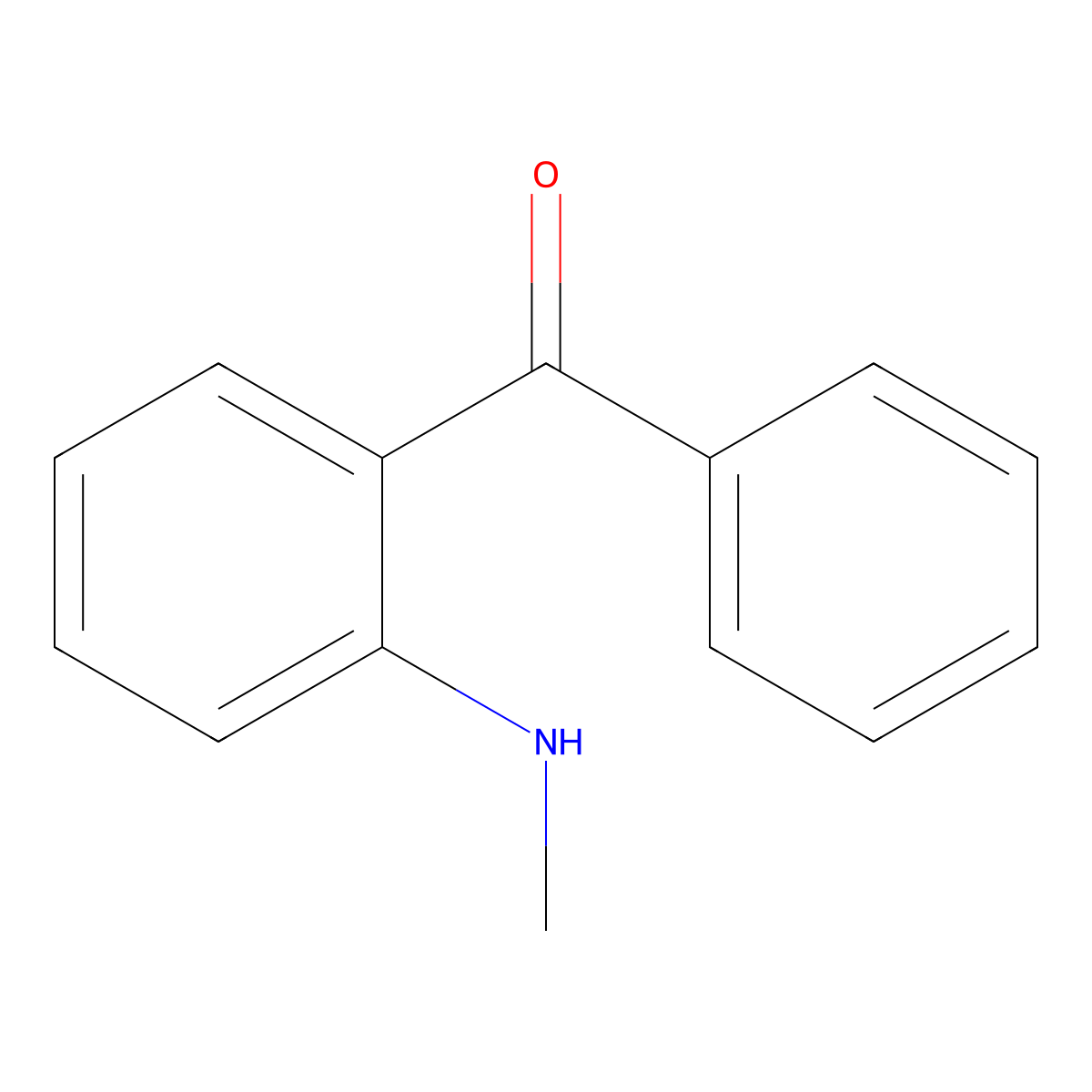 Methanone, (2-(methylamino)phenyl)phenyl- molecular structure, CAS 1859-76-3