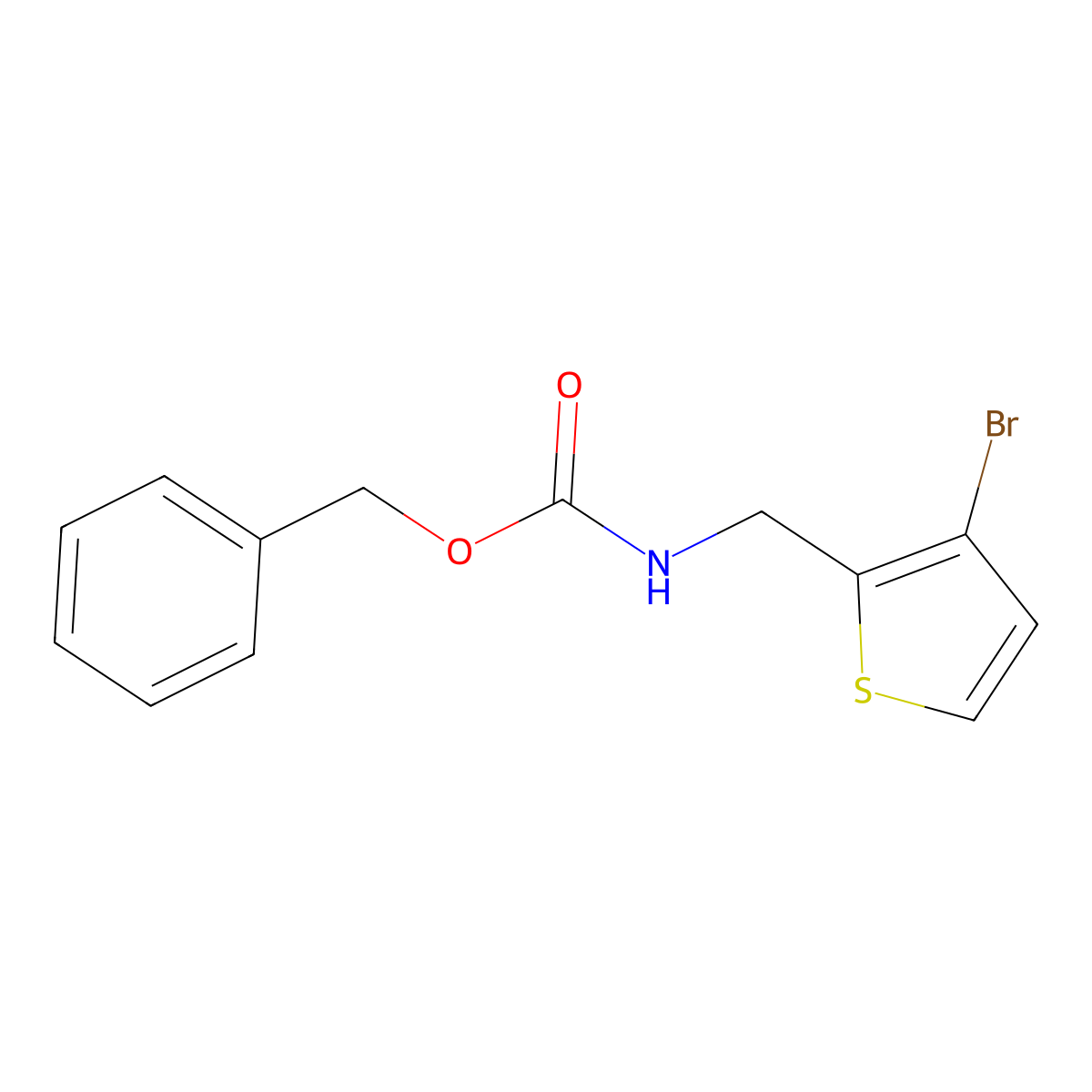 benzyl N-[(3-bromothiophen-2-yl)methyl]carbamate molecular structure, CAS 1859008-98-2