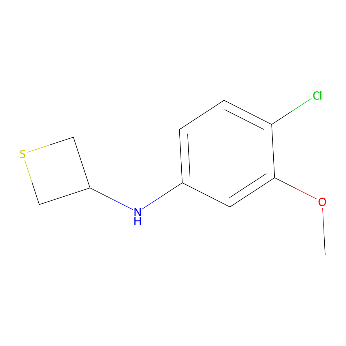 N-(4-Chloro-3-methoxyphenyl)thietan-3-amine molecular structure, CAS 1859016-06-0