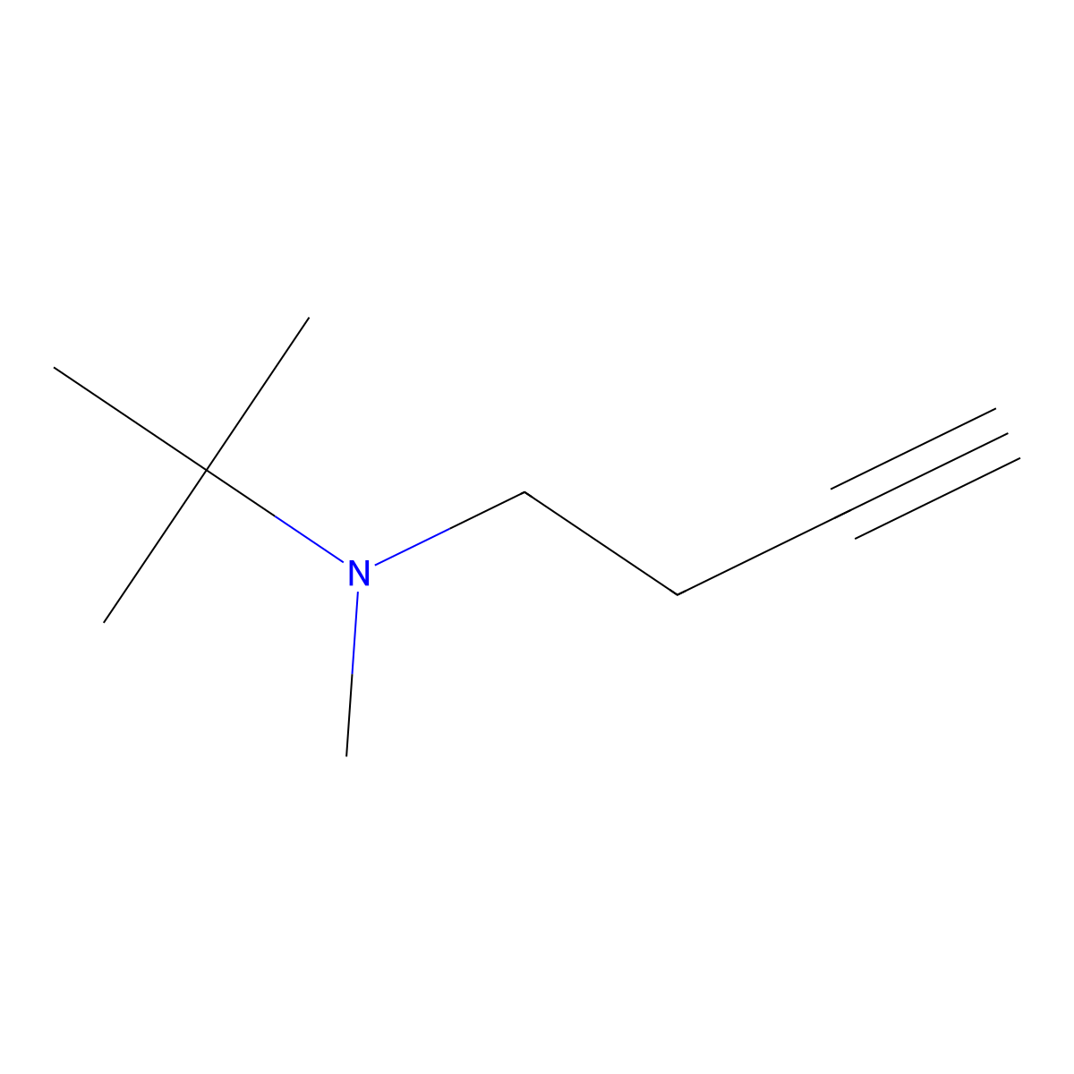 (But-3-yn-1-yl)(tert-butyl)methylamine molecular structure, CAS 1859065-52-3