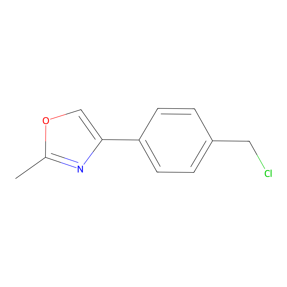 4-(4-(Chloromethyl)phenyl)-2-methyloxazole molecular structure, CAS 1859084-44-8
