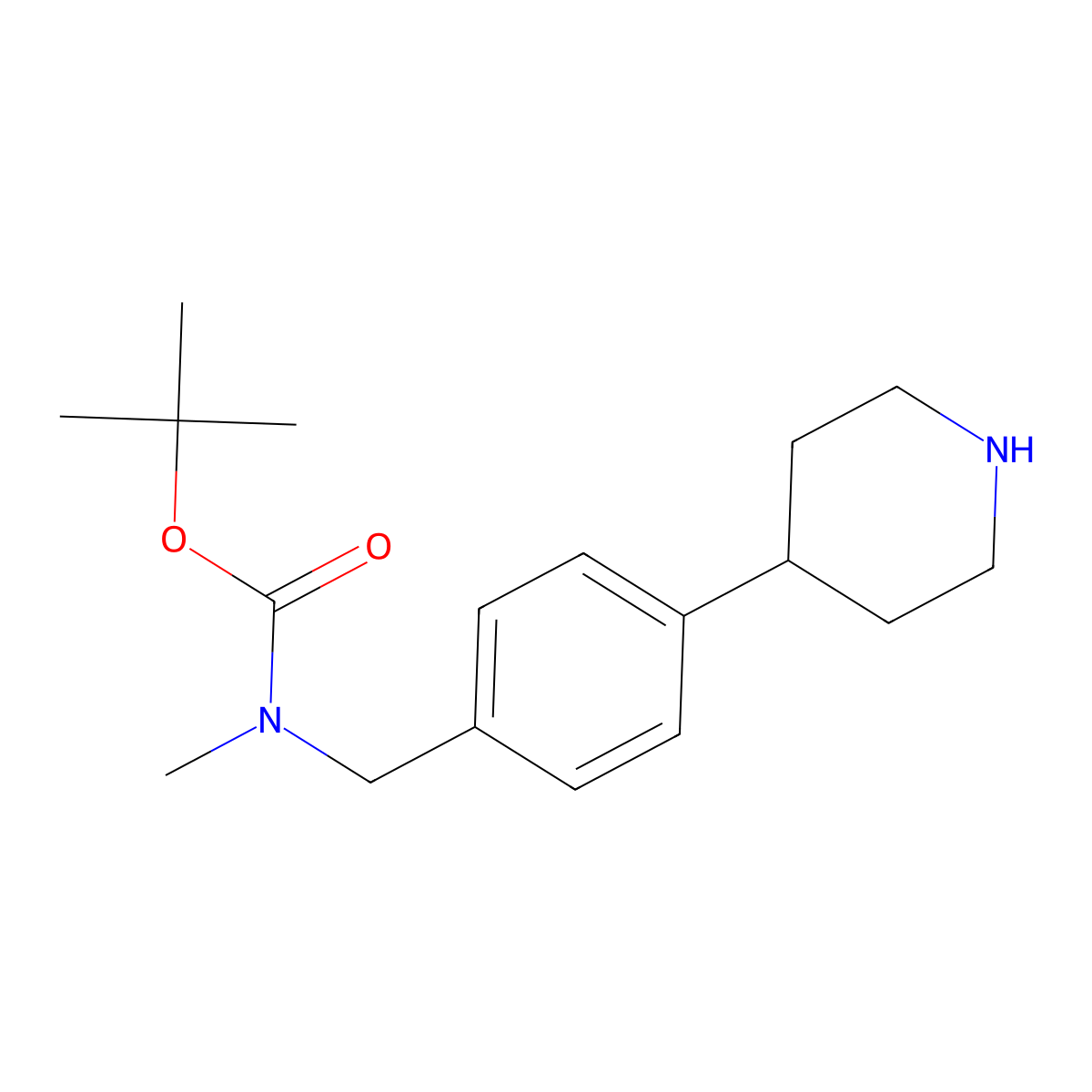 Tert-butyl methyl(4-(piperidin-4-yl)benzyl)carbamate molecular structure, CAS 1859087-47-0
