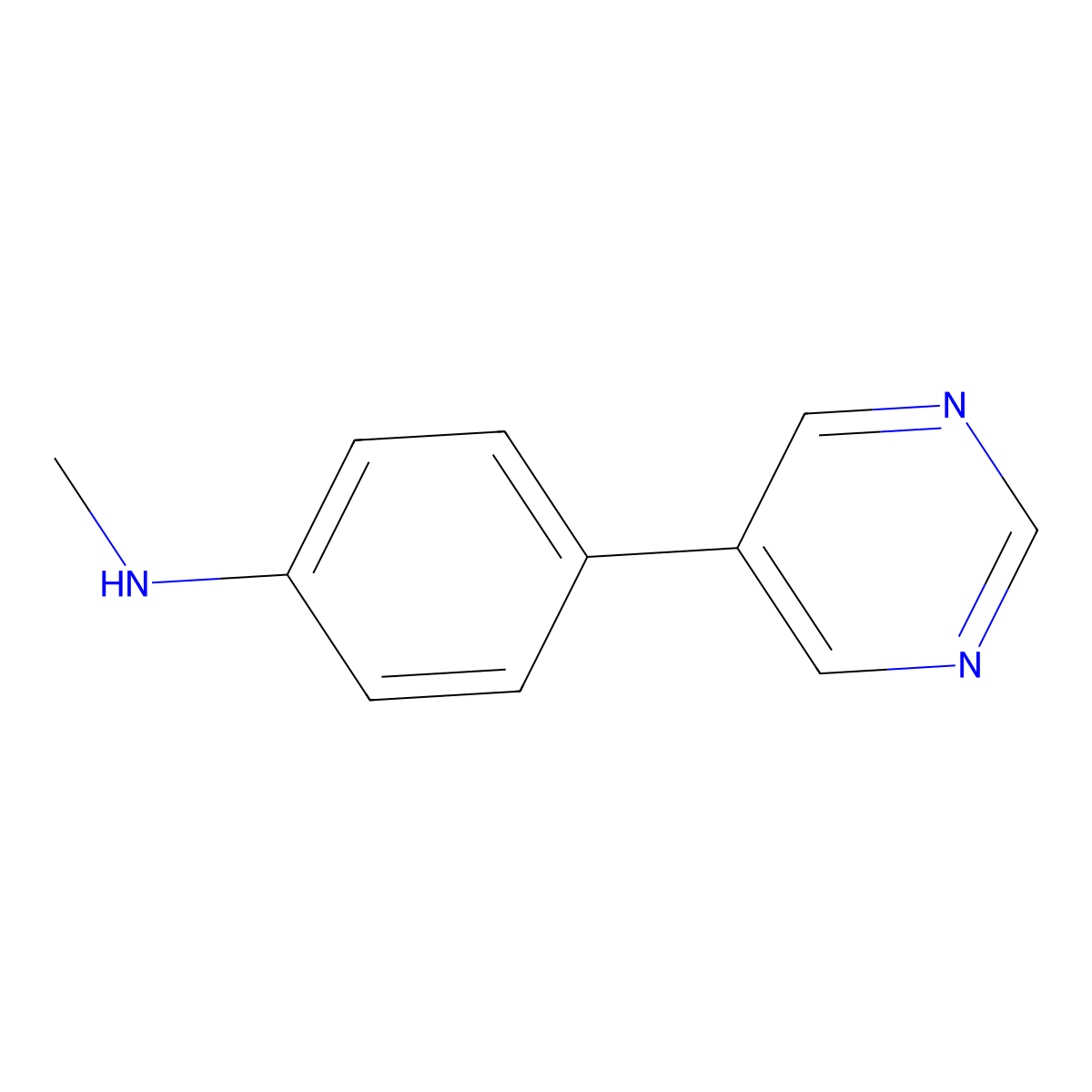 N-Methyl-4-(pyrimidin-5-yl)aniline molecular structure, CAS 1859094-65-7
