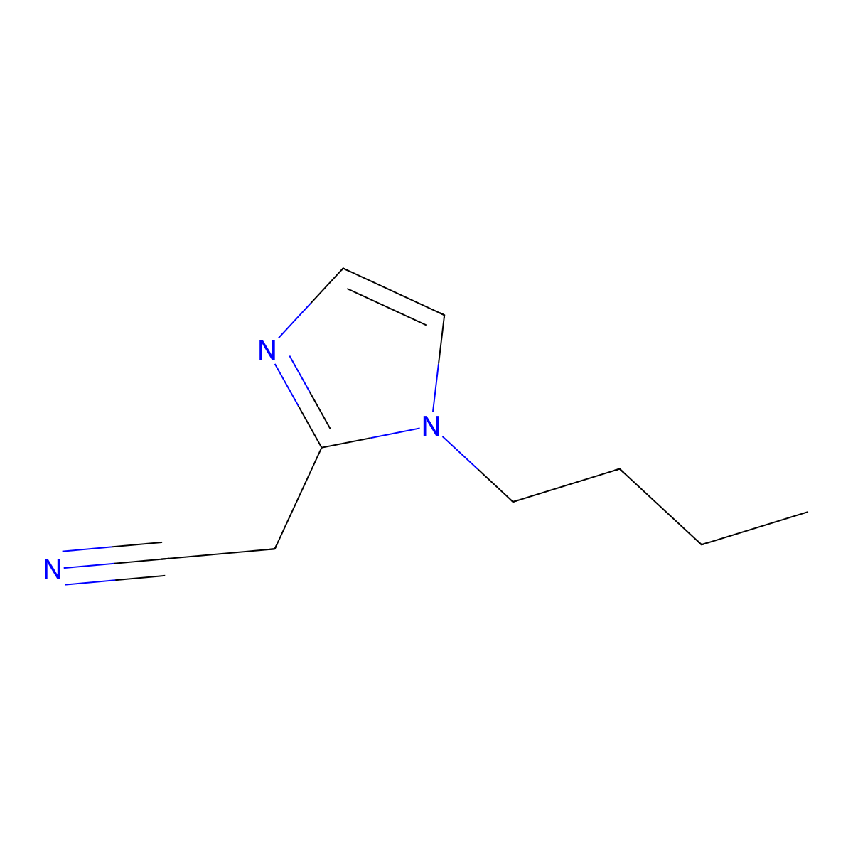 2-(1-butyl-1H-imidazol-2-yl)acetonitrile molecular structure, CAS 185910-15-0