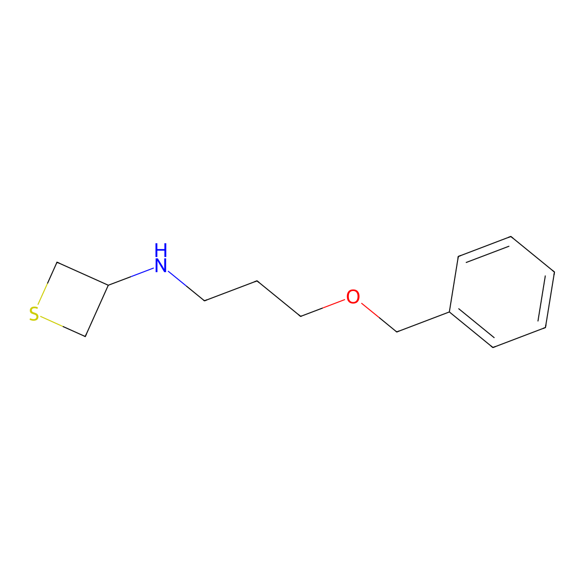N-(3-(Benzyloxy)propyl)thietan-3-amine molecular structure, CAS 1859109-99-1
