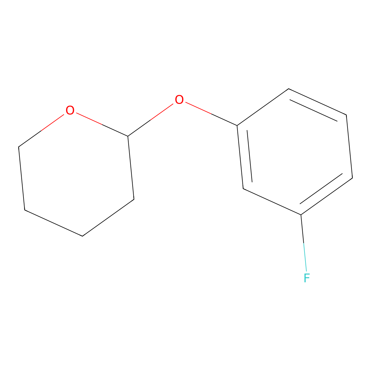 2-(3-fluorophenoxy)tetrahydro-2H-pyran molecular structure, CAS 185913-28-4