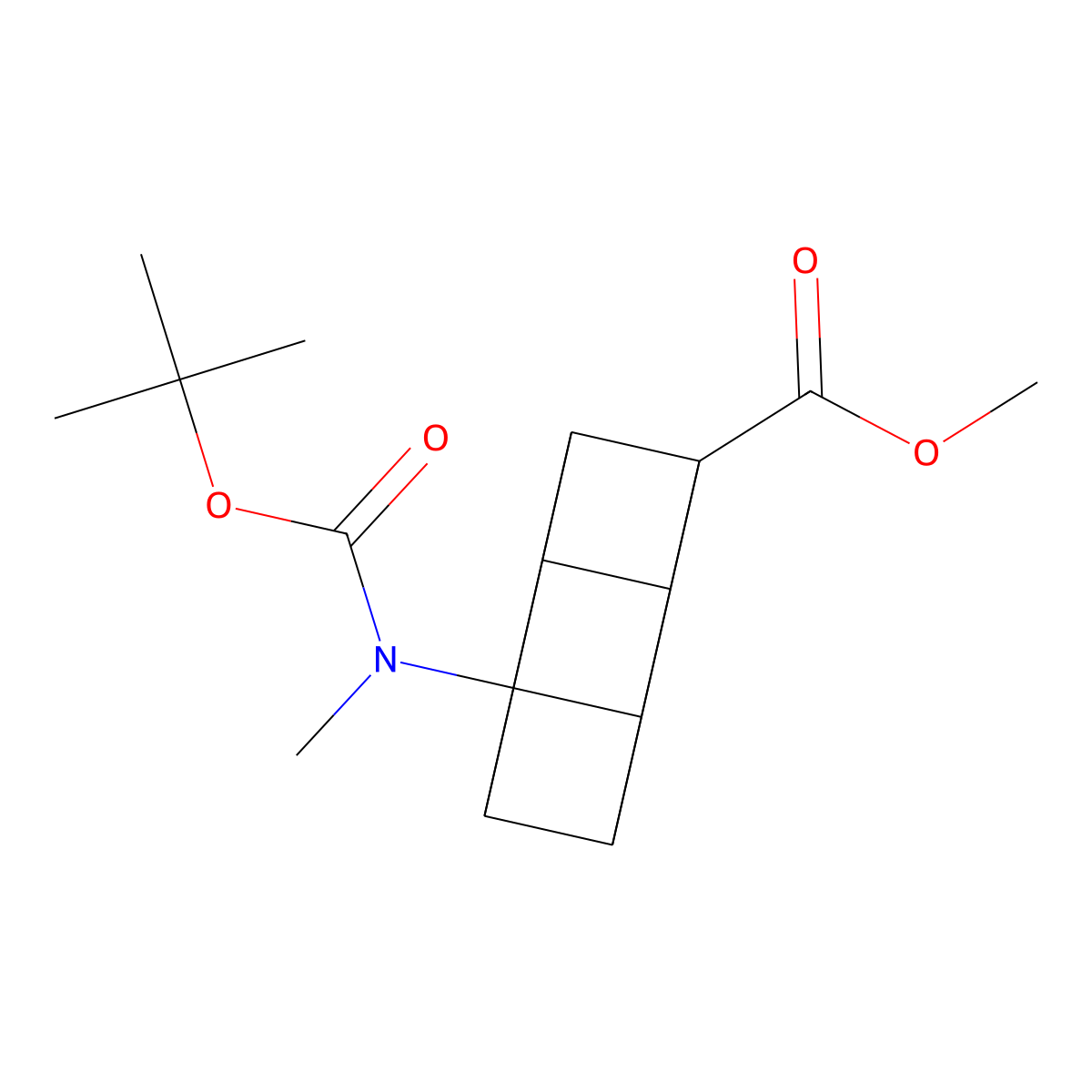 Methyl 4-((tert-butoxycarbonyl)(methyl)amino)cubane-1-carboxylate molecular structure, CAS 1859134-48-7