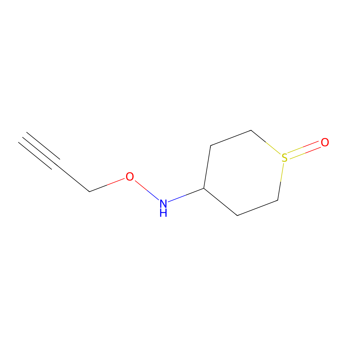 4-((Prop-2-yn-1-yloxy)amino)tetrahydro-2H-thiopyran 1-oxide molecular structure, CAS 1859152-04-7