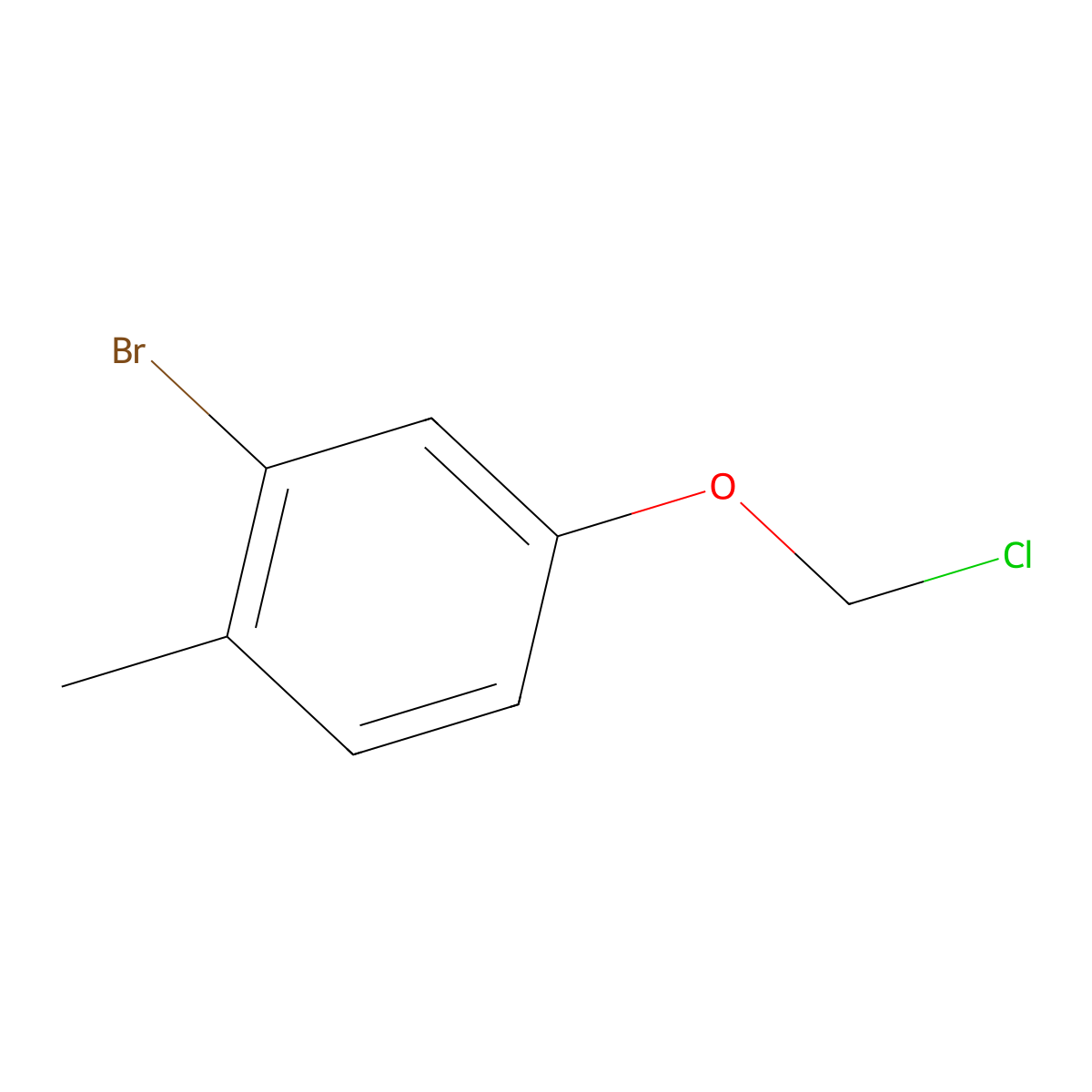 2-Bromo-4-(chloromethoxy)-1-methylbenzene molecular structure, CAS 1859164-81-0