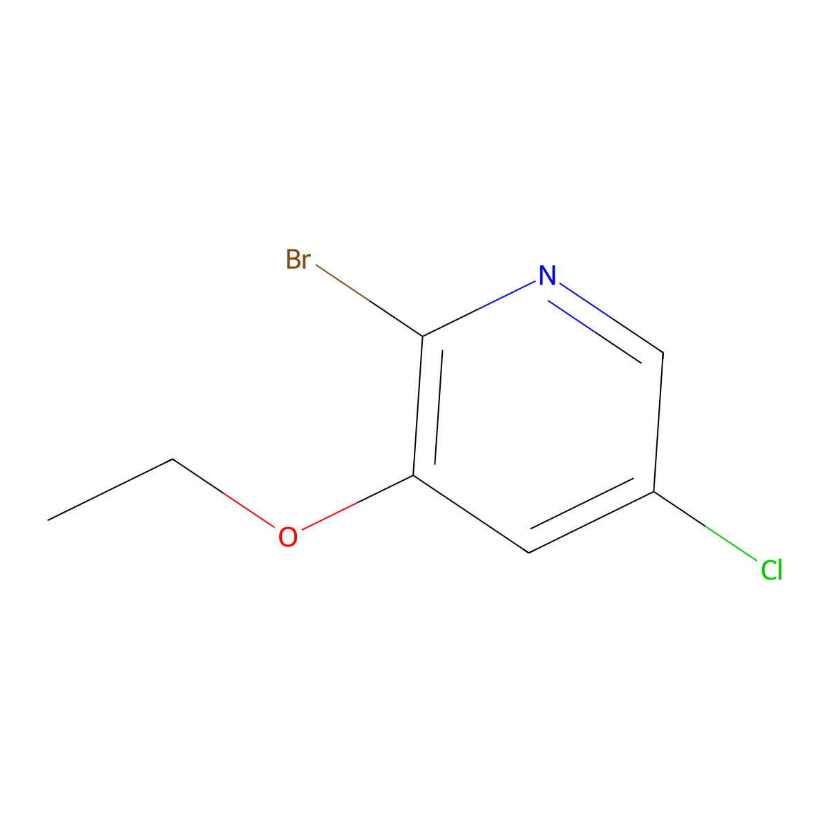 2-Bromo-5-chloro-3-ethoxypyridine molecular structure, CAS 1859213-39-0