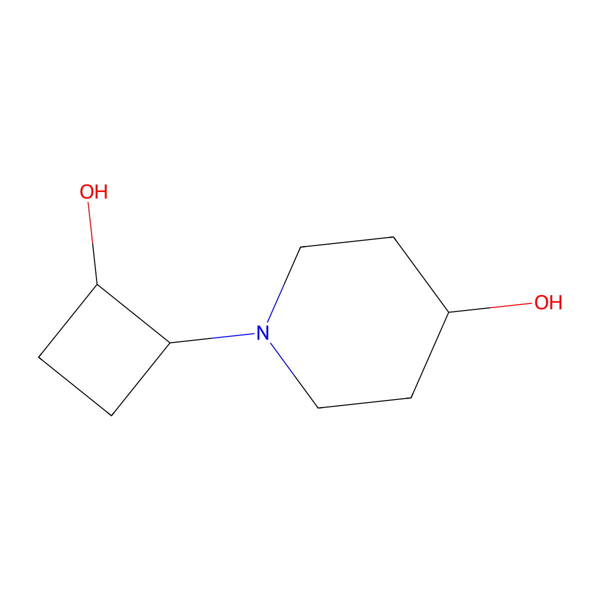 1-(2-Hydroxycyclobutyl)piperidin-4-ol molecular structure, CAS 1859226-77-9