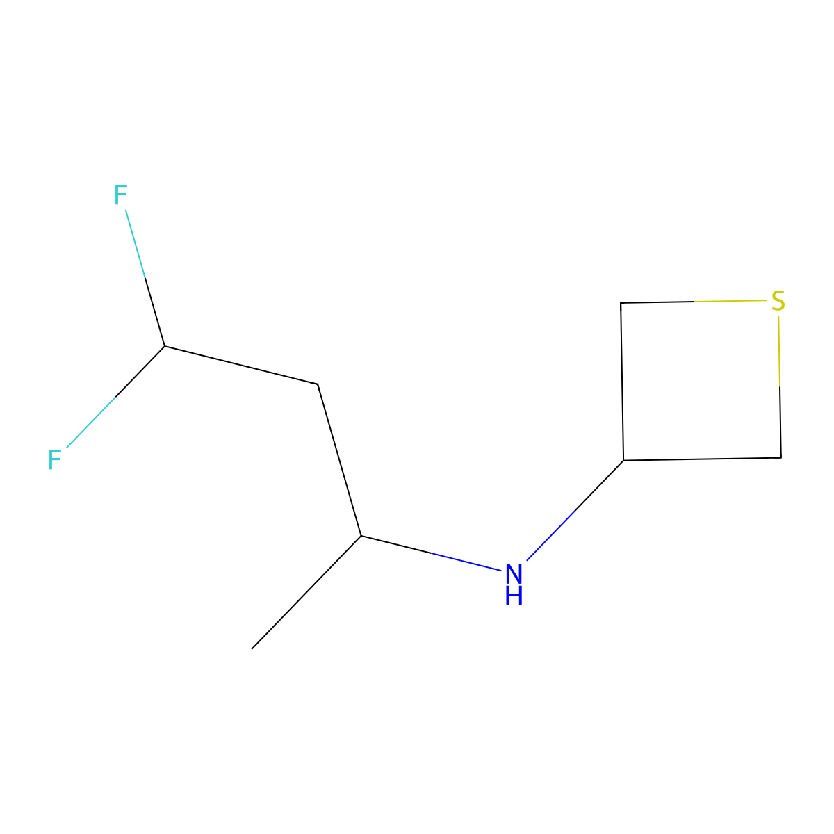 N-(4,4-Difluorobutan-2-yl)thietan-3-amine molecular structure, CAS 1859240-29-1