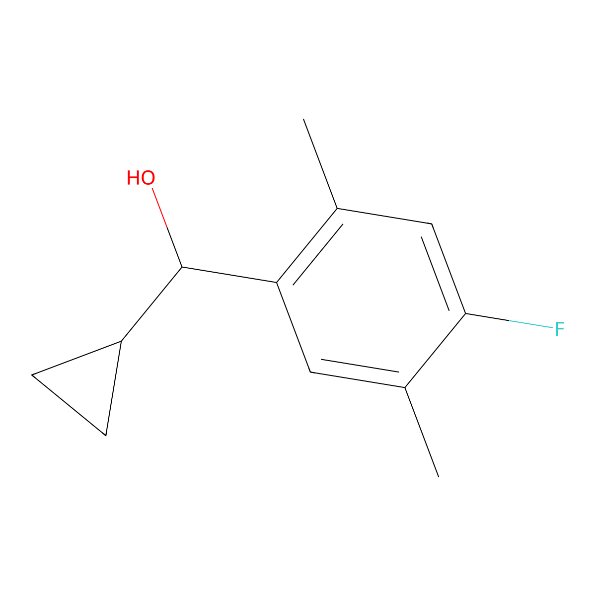 alpha-Cyclopropyl-4-fluoro-2,5-dimethylbenZenemethanol molecular structure, CAS 1859279-24-5