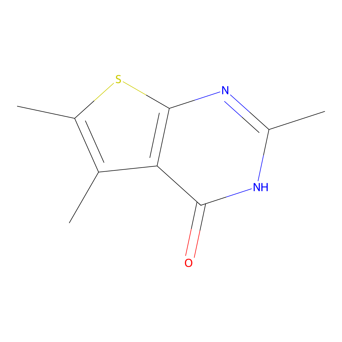 2,5,6-trimethyl-3H,4H-thieno(2,3-d)pyrimidin-4-one molecular structure, CAS 18593-45-8