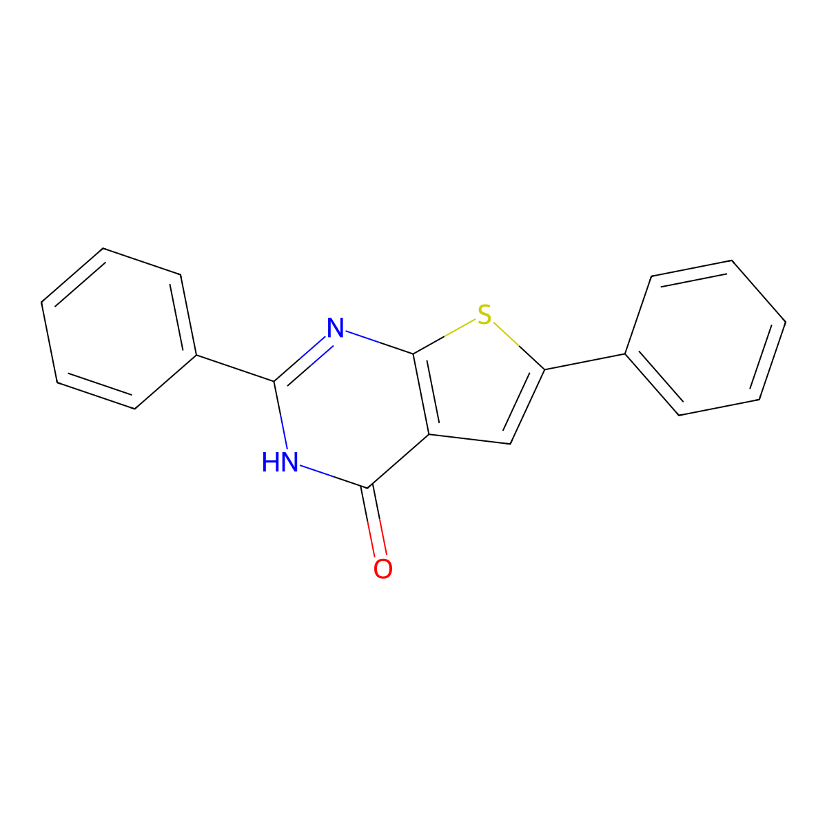 2,6-diphenylthieno[2,3-d]pyrimidin-4(3H)-one molecular structure, CAS 18593-60-7