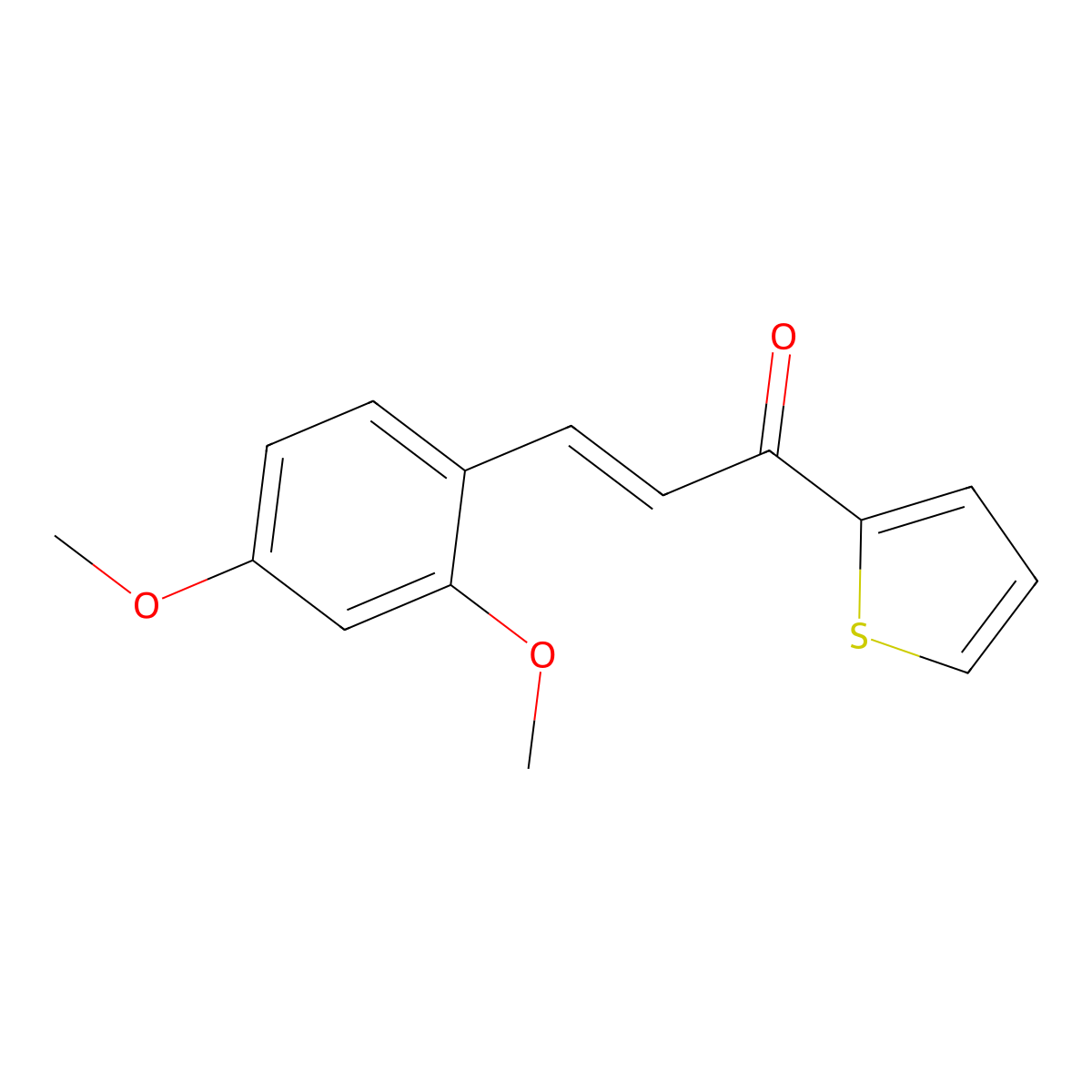 3-(2,4-Dimethoxyphenyl)-1-thiophen-2-ylprop-2-en-1-one molecular structure, CAS 18594-20-2