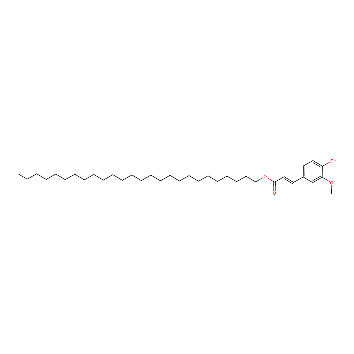 Hexacosyl 3-(4-hydroxy-3-methoxyphenyl)prop-2-enoate molecular structure, CAS 18594-58-6