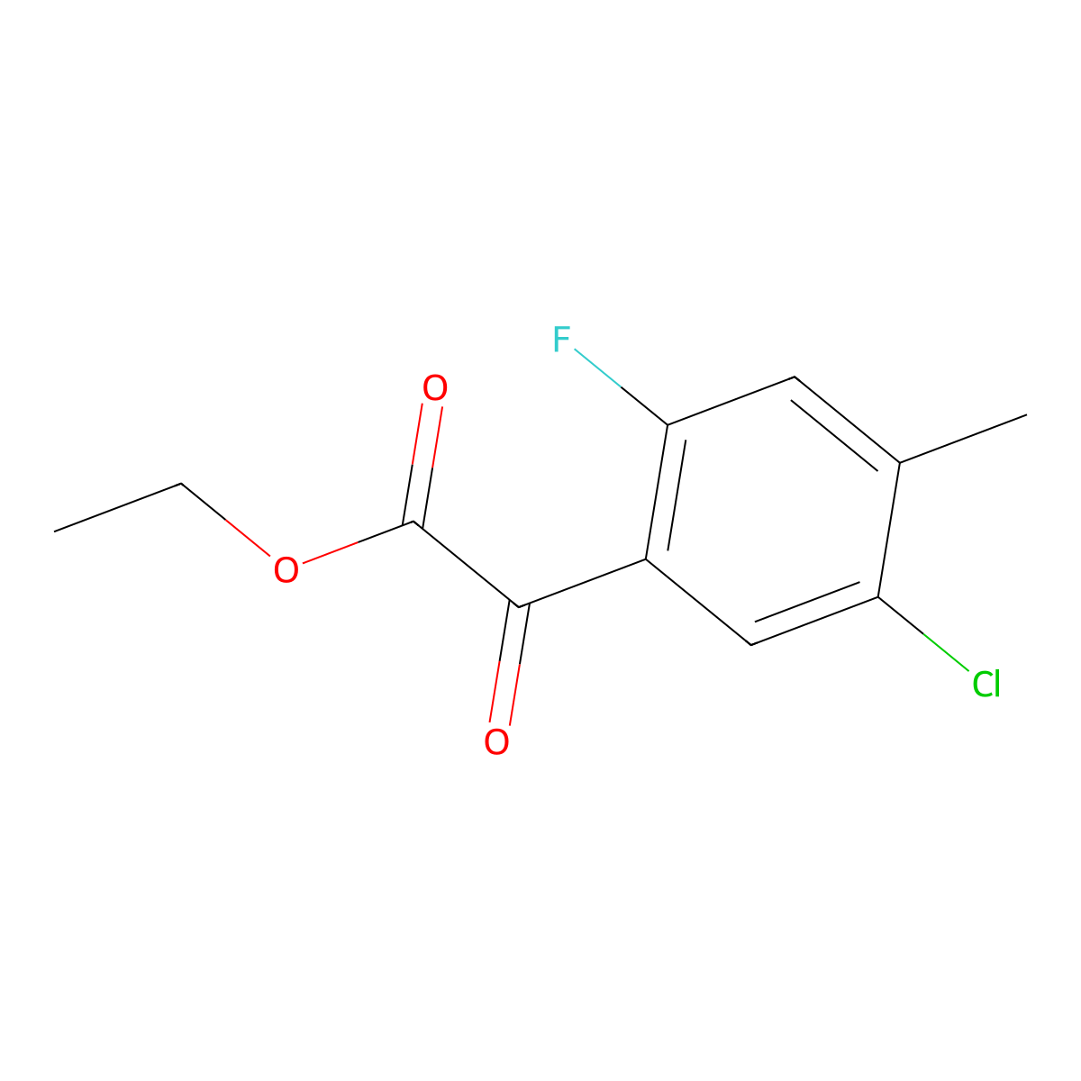 Ethyl 2-(5-chloro-2-fluoro-4-methylphenyl)-2-oxoacetate molecular structure, CAS 1859424-55-7