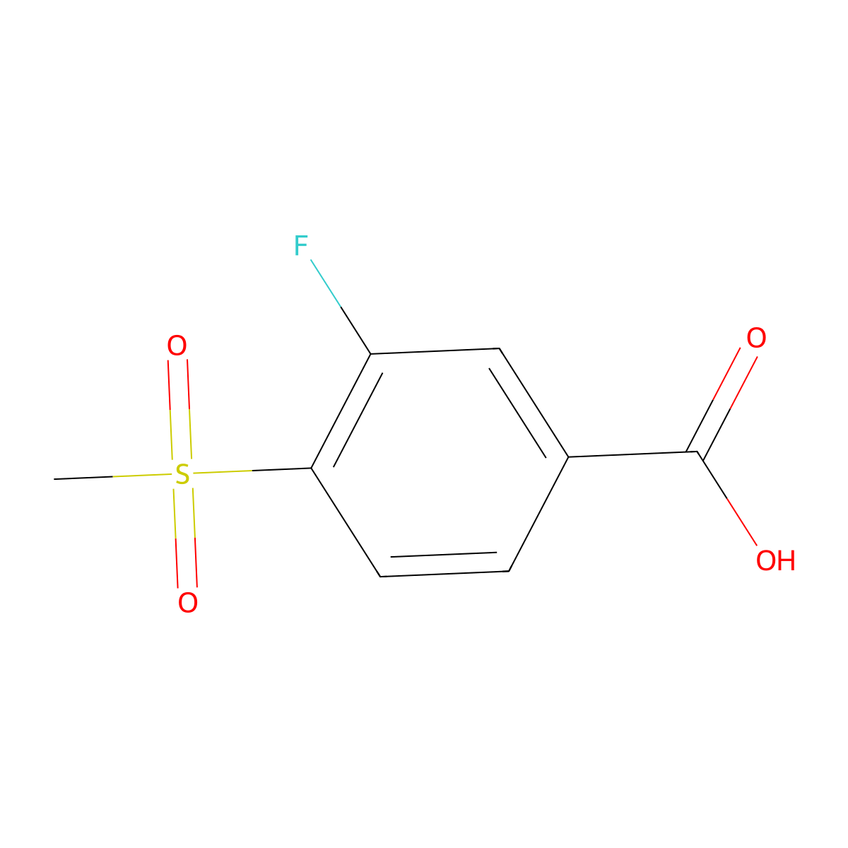 3-Fluoro-4-(methylsulphonyl)benzoic acid molecular structure, CAS 185945-88-4