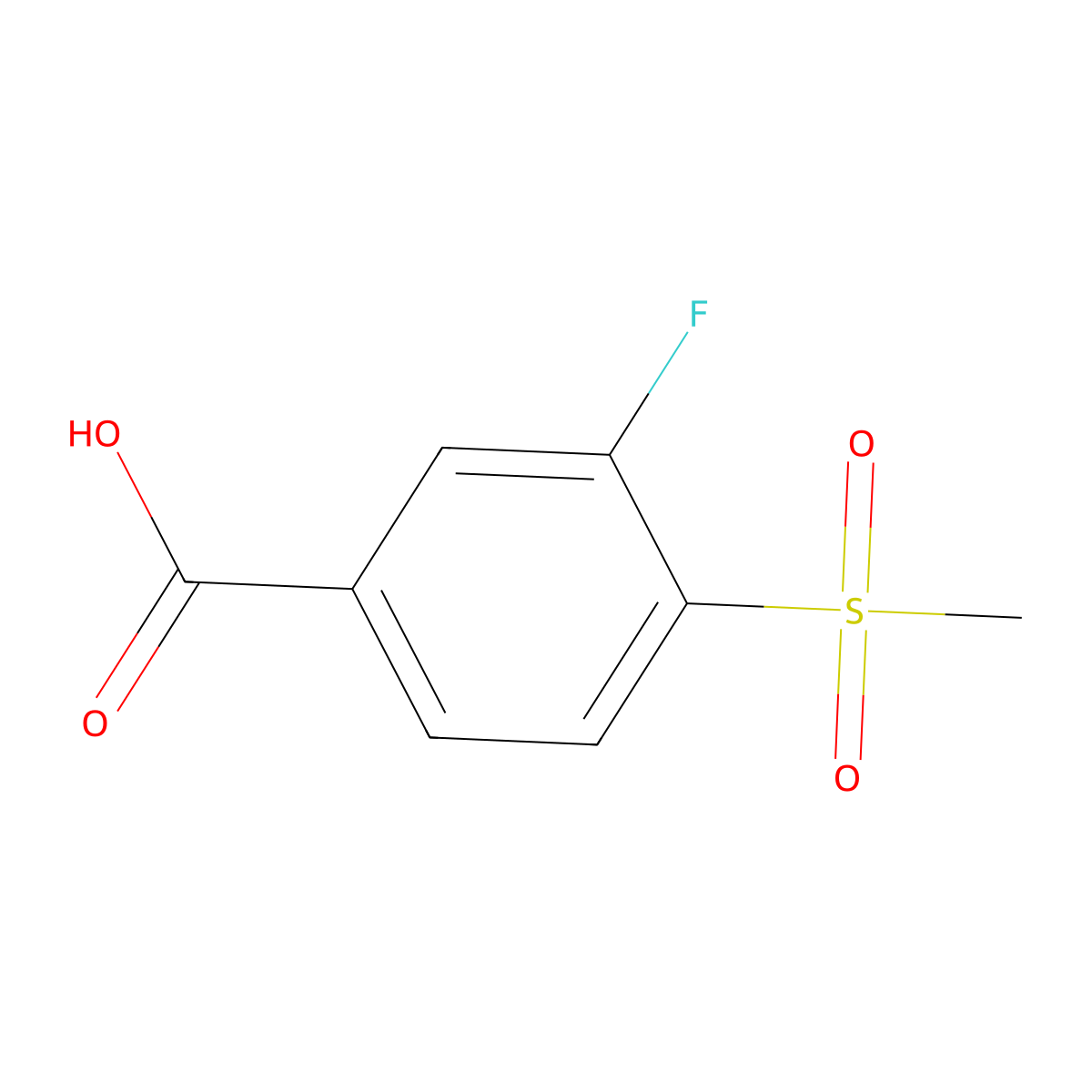 3-Fluoro-4-(methylsulphonyl)benzoic acid molecular structure, CAS 185945-88-4