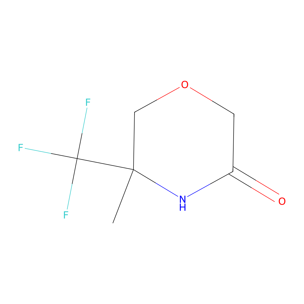 5-Methyl-5-(trifluoromethyl)morpholin-3-one molecular structure, CAS 1859451-58-3