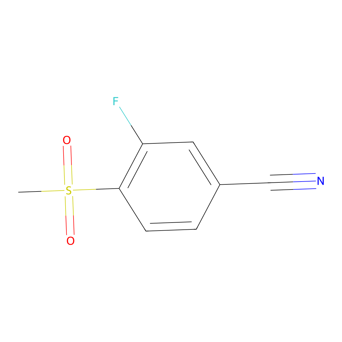 3-Fluoro-4-(methylsulfonyl)benzonitrile molecular structure, CAS 185946-05-8