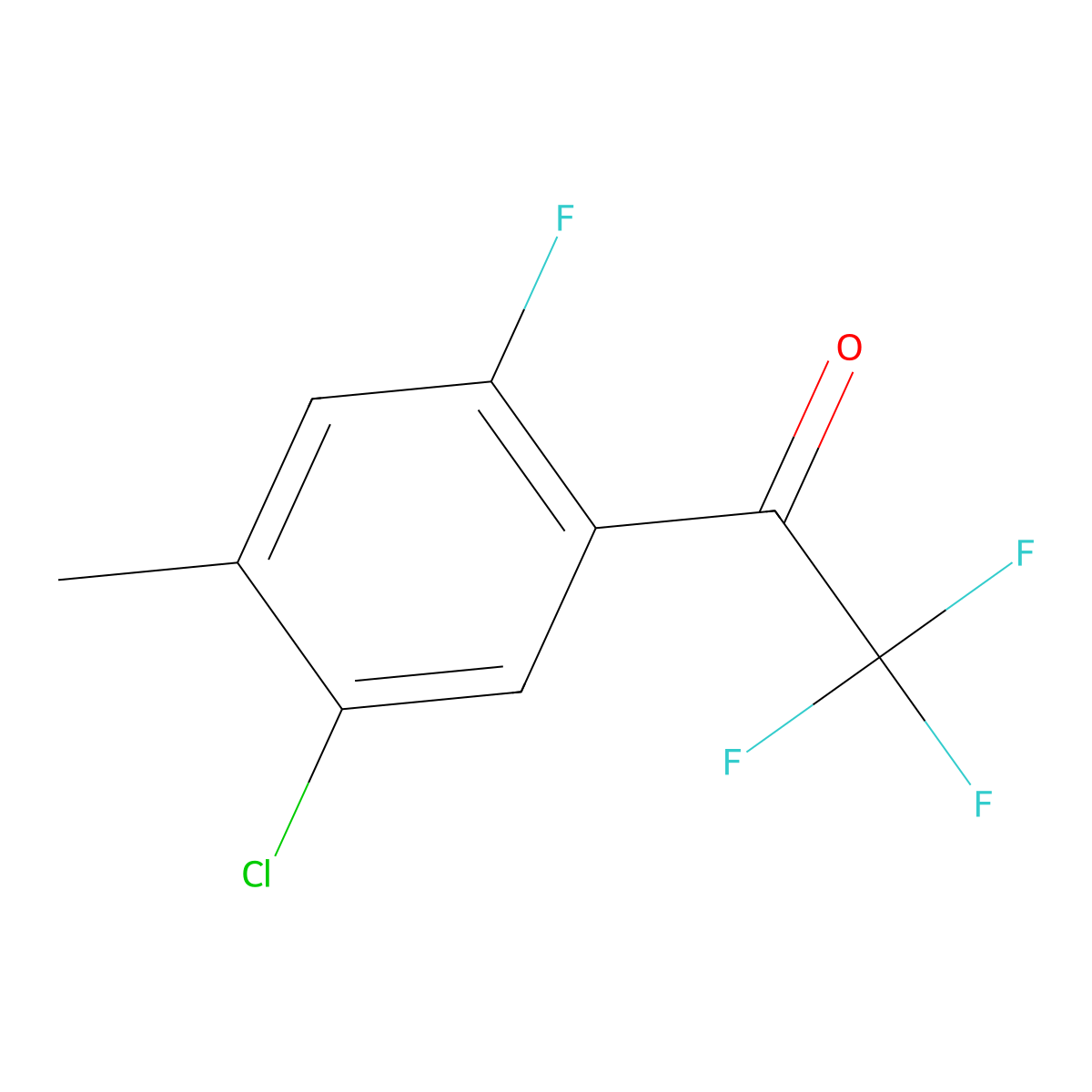 1-(5-Chloro-2-fluoro-4-methylphenyl)-2,2,2-trifluoroethanone molecular structure, CAS 1859475-10-7
