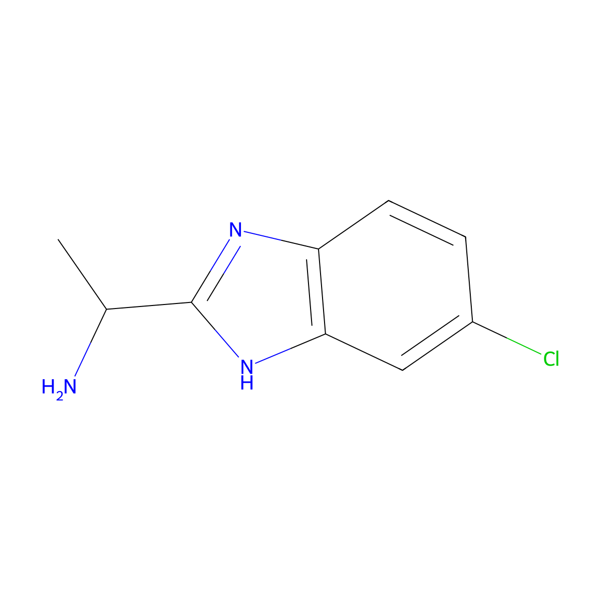1-(5-chloro-1H-1,3-benzodiazol-2-yl)ethan-1-amine molecular structure, CAS 185949-58-0